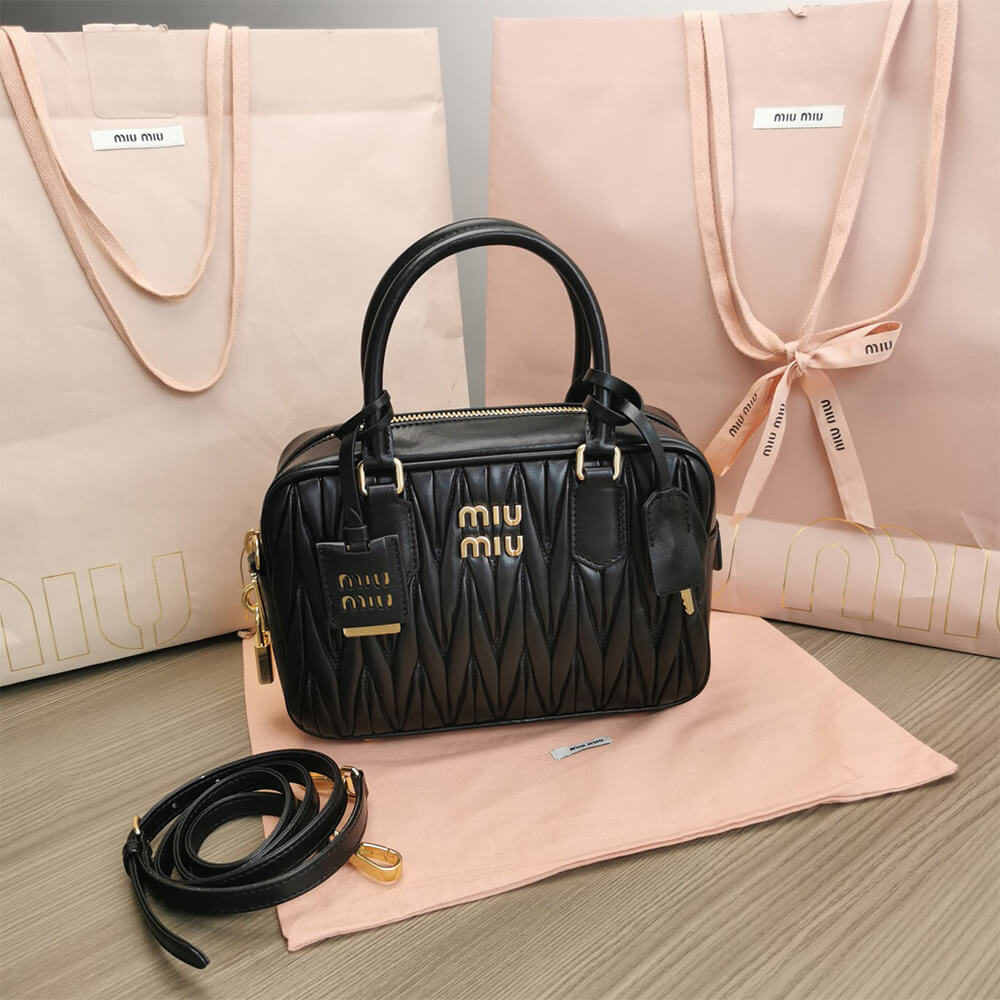 Matelasse nappa leather top-handle bag