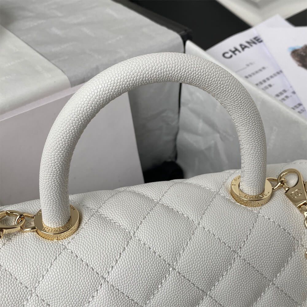 Ch*el coco handle bag small