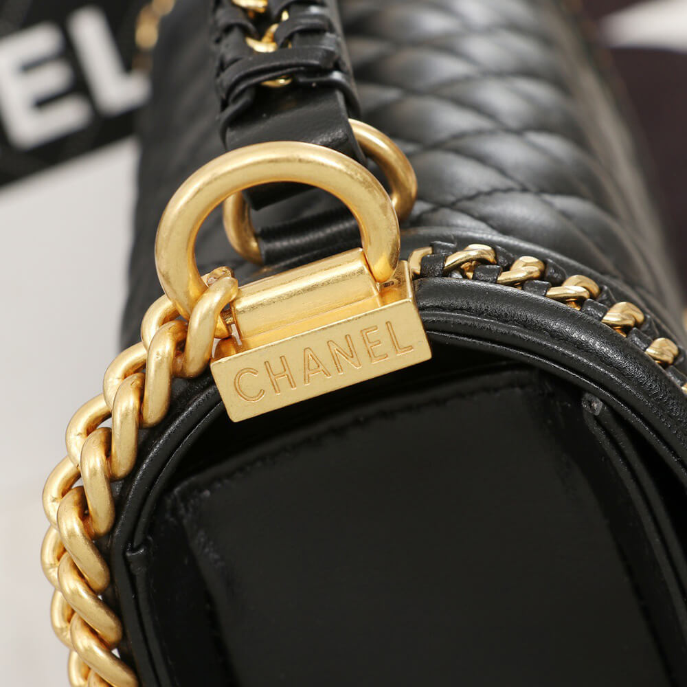Ch*el top handle boy handbag