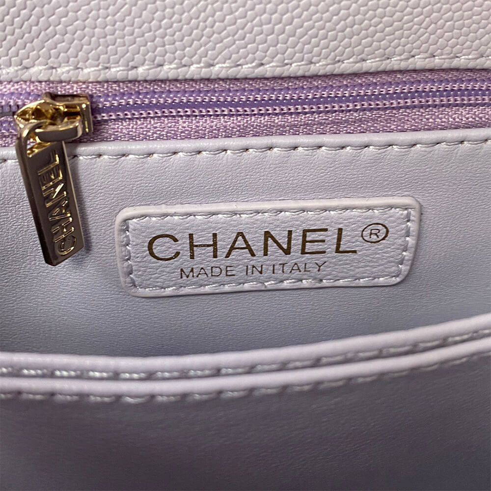 Ch*el coco handle bag small