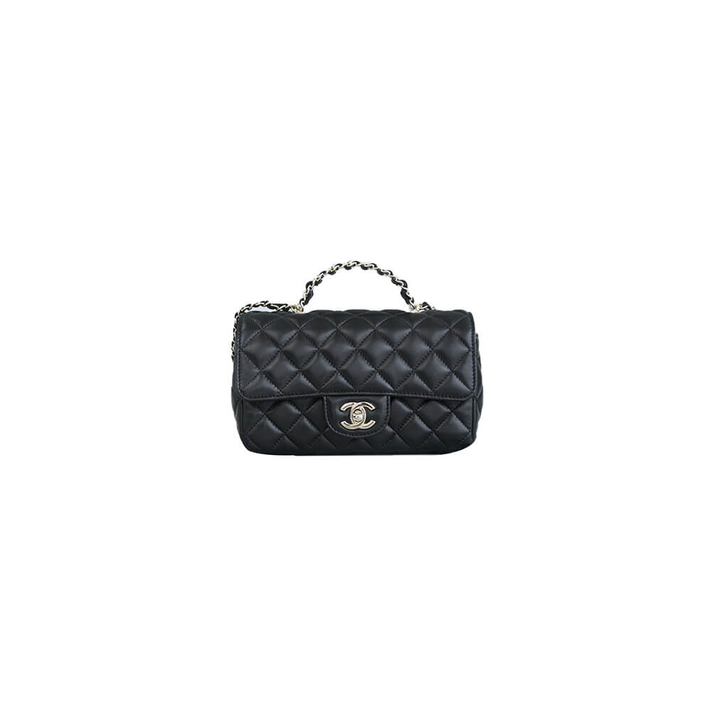 Ch*el mini flap with top handle