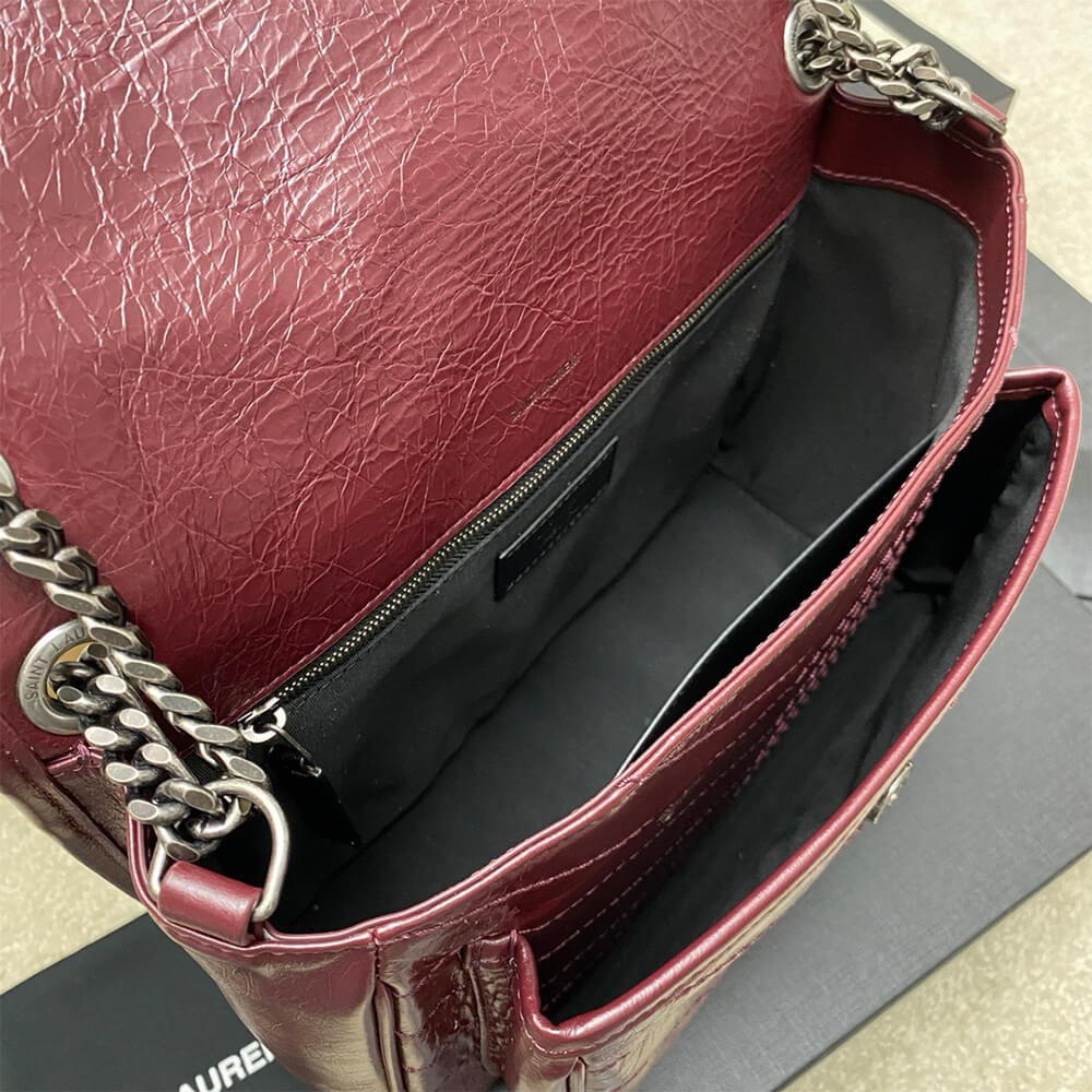 SAINT LAURENT NIKI MEDIUM IN CRINKLED VINTAGE LEATHER