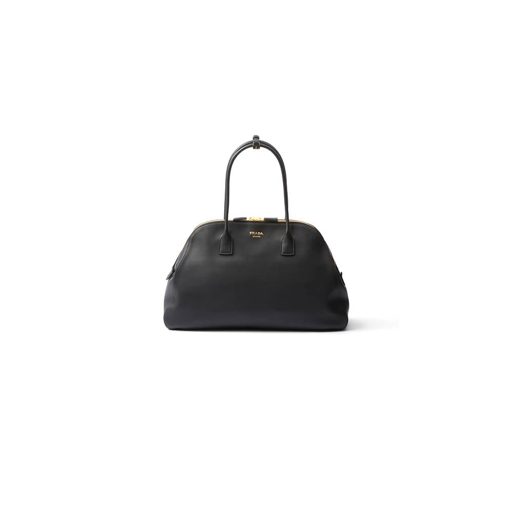 Pra*a large leather tote bag with zipper closure(high-end grade)